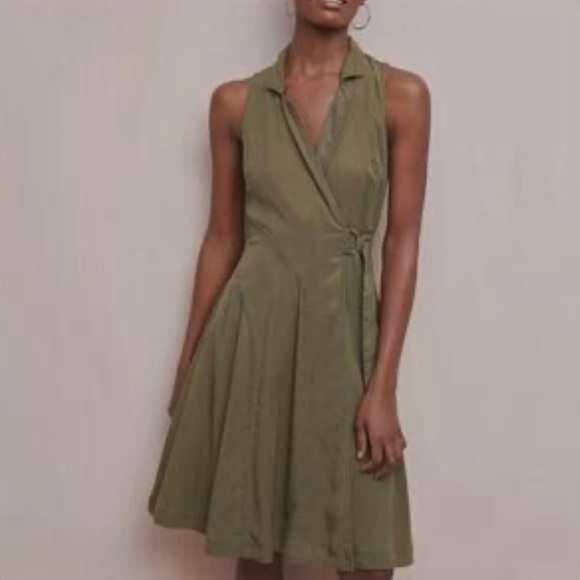Anthropologie Dresses & Skirts - Anthropologie Wrap Dress Olive Green EUC Size 8